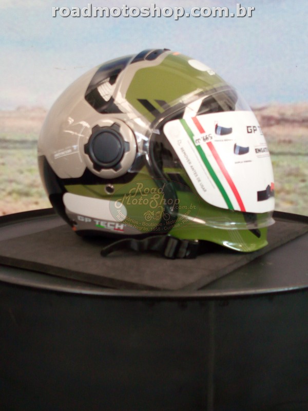 CAPACETE, GP TECH, MODELO OP13A, VERDE