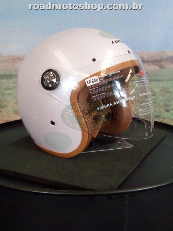 CAPACETE, LUCCA, MODELO GALAXY, CLASSIC GLOSSY, PEARL