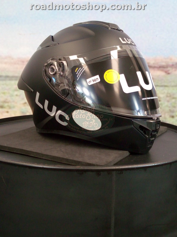 CAPACETE, LUCCA, MODELO LUC RAPTOR, GLOSSY BLACK
