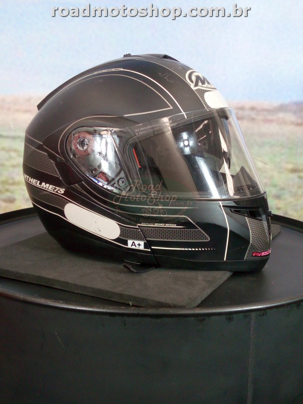 CAPACETE, MT, RACELINE PRETO E BRANCO