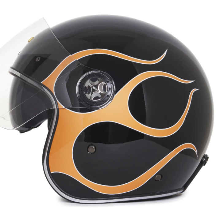 CAPACETE LUCCA GALAXY GOLD FLAME BLACK 58