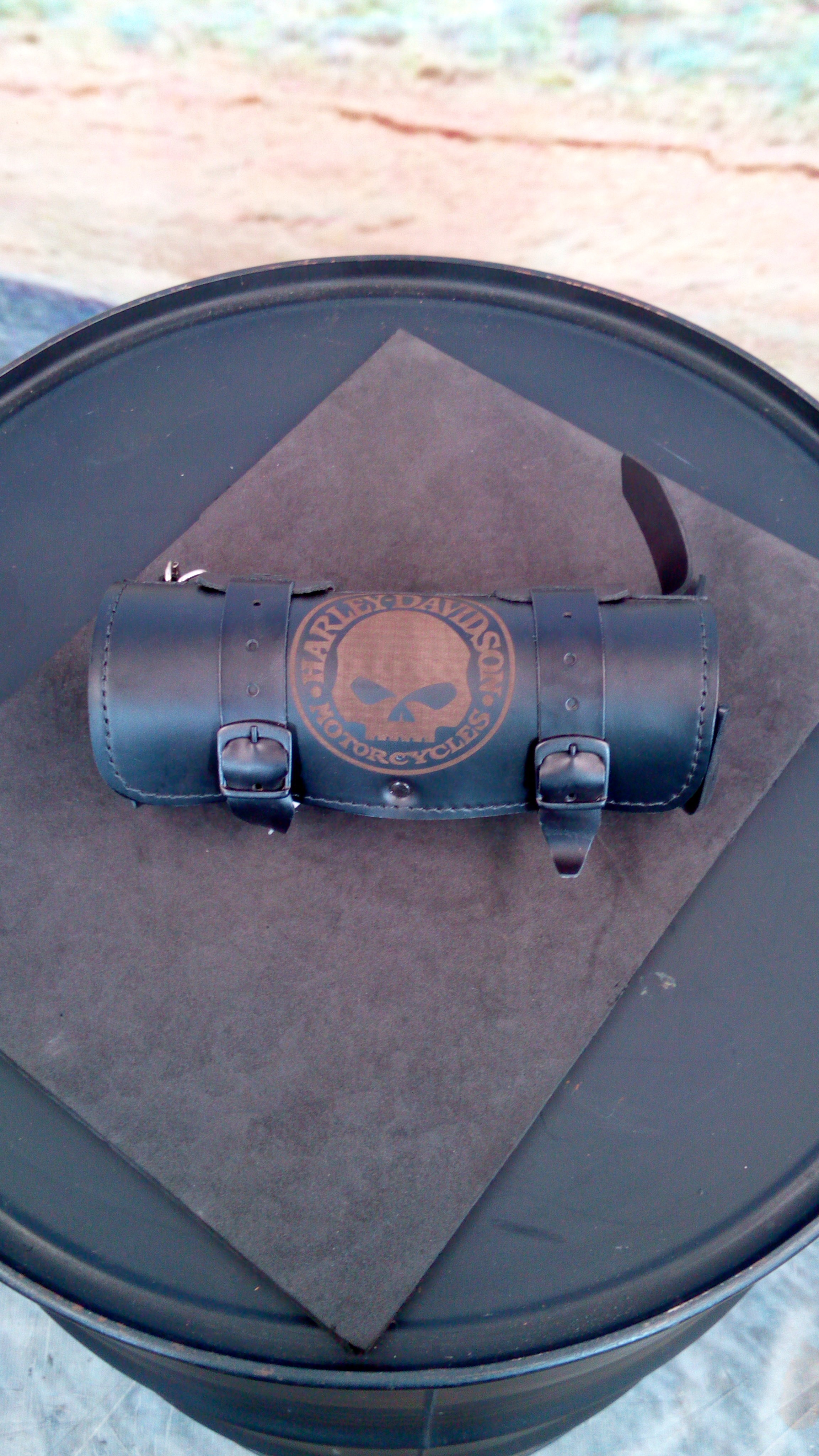 BOLSA DE FERRAMENTAS HARLEY DAVIDSON COURO PRETO