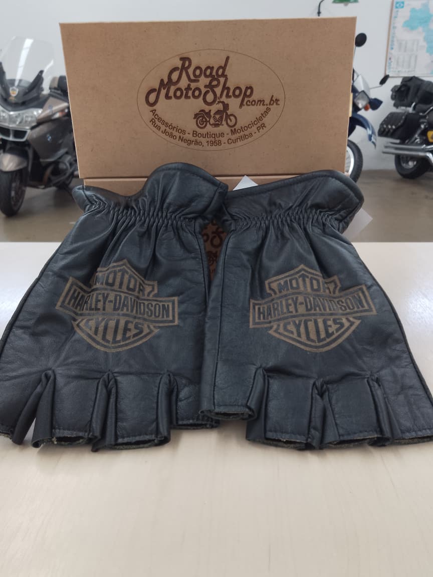 LUVA HARLEY DAVIDSON COURO TAM G PRETA SEM DEDO