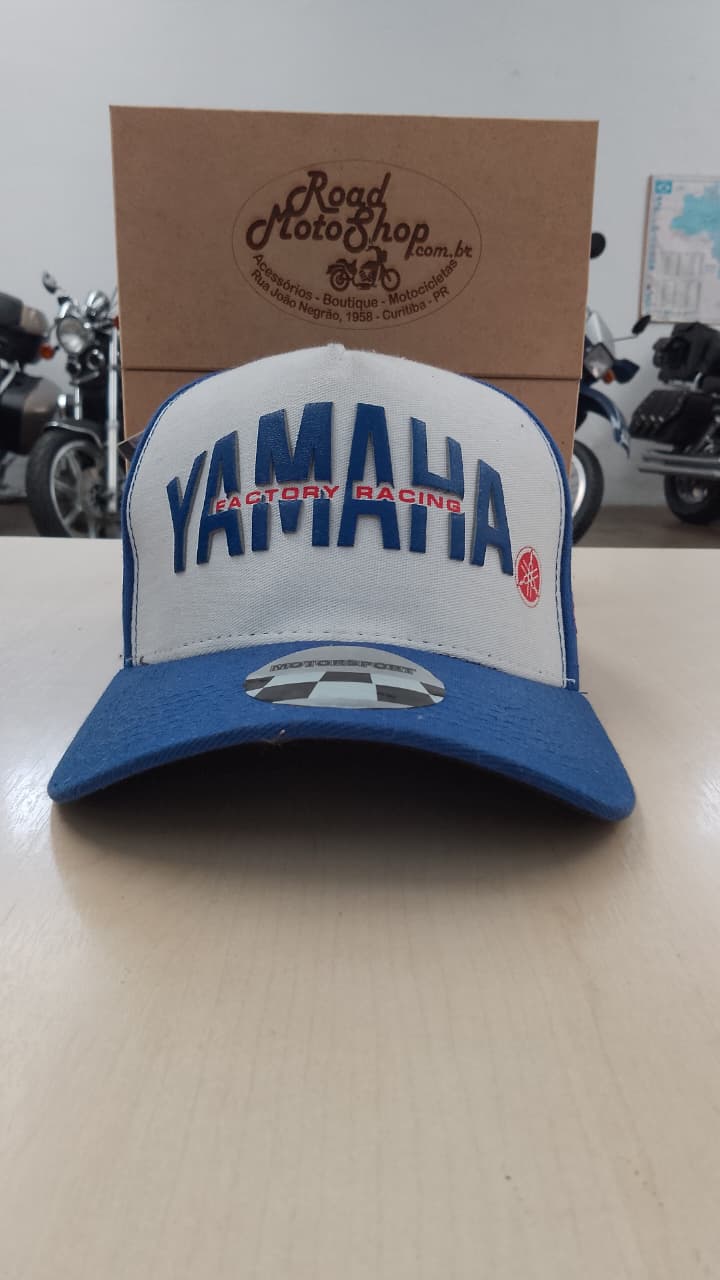 BONÉ YAMAHA FACTORY RACING AZUL E BRANCO