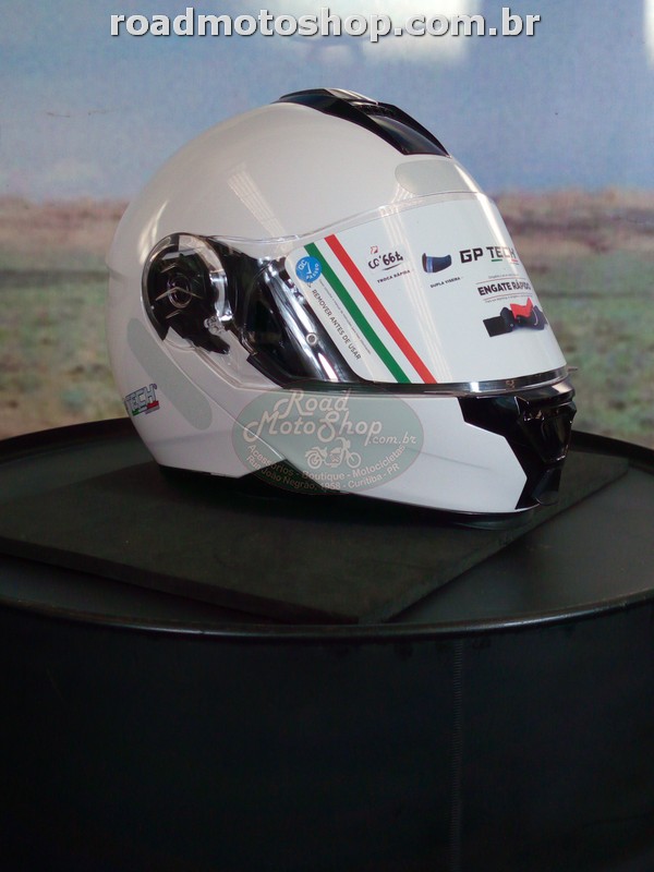 CAPACETE, GP TECH, MODELO A118, BRANCO