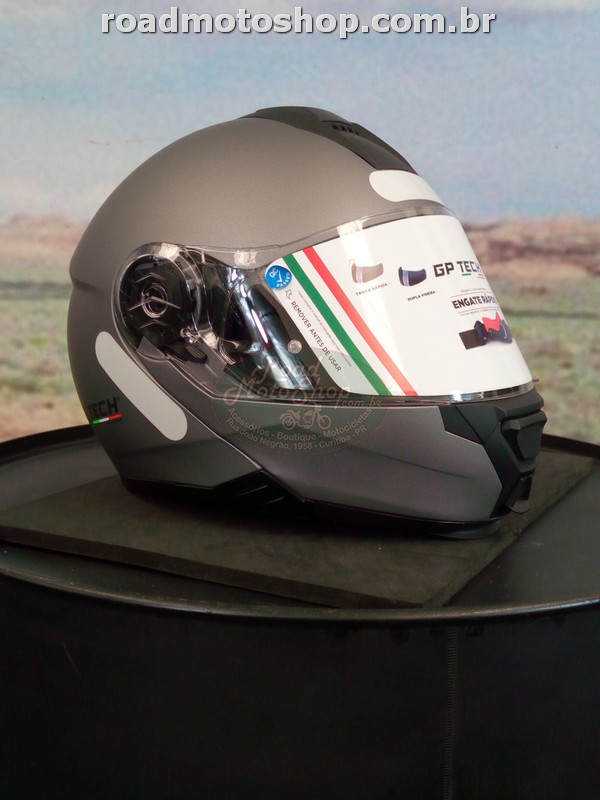 CAPACETE, GP TECH, MODELO A118, CINZA