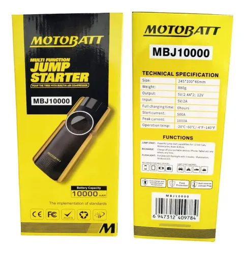 JUMP STARTER MBJ-10000 Motobatt